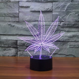 Marijuana Leaf 3D Lamp