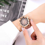 Rose Gold Flower Rhinestone Wrist Watches